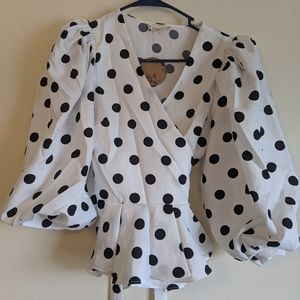 Bell sleeve Polka dot blouse